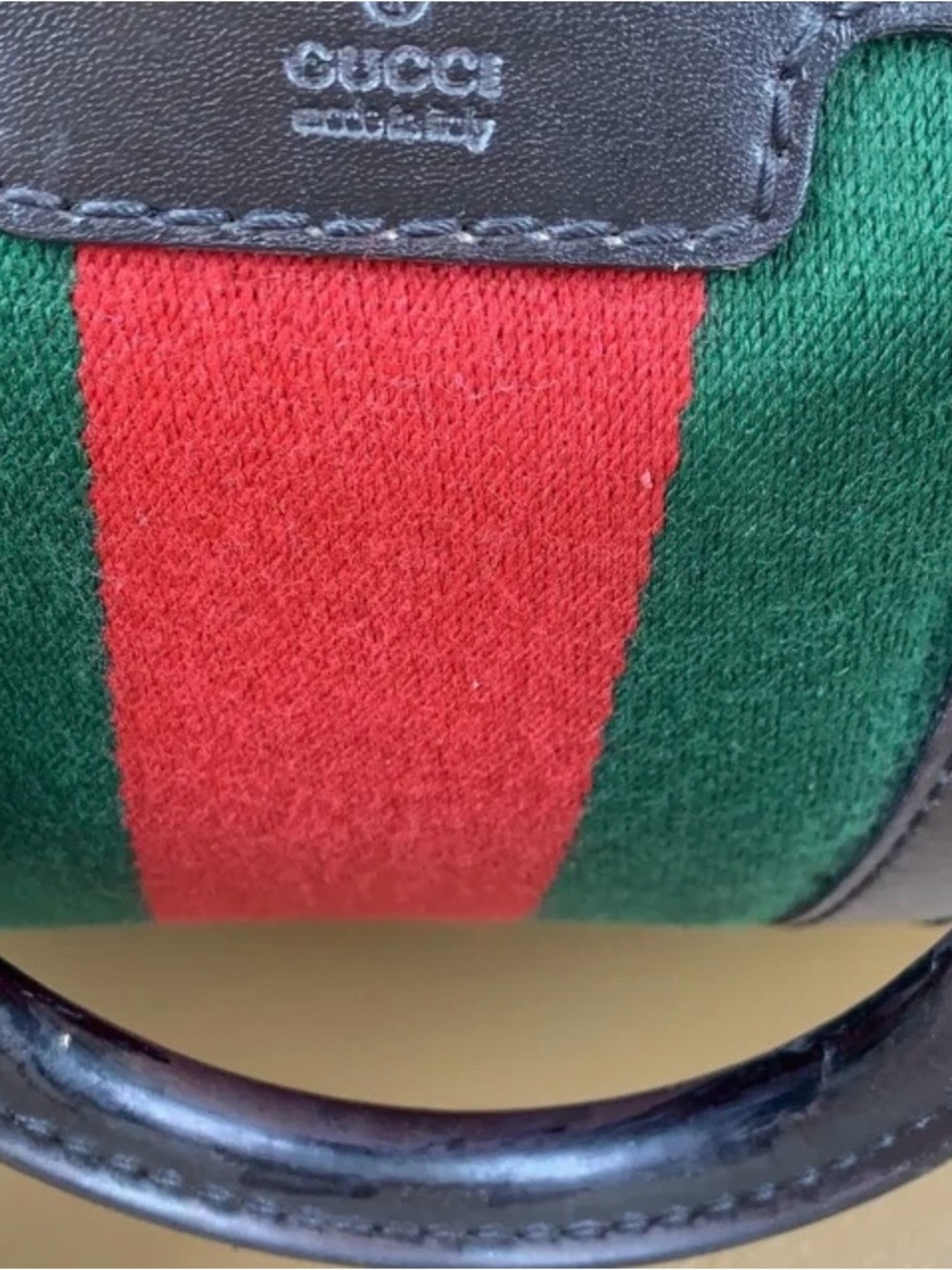 Gucci Tan GG Canvas Duffel with Green and Red Web Stripe - Picture 6 of 11